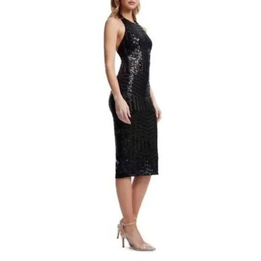 Shein Women’s Black Sequin Bodycon Cocktail Dress Size 4